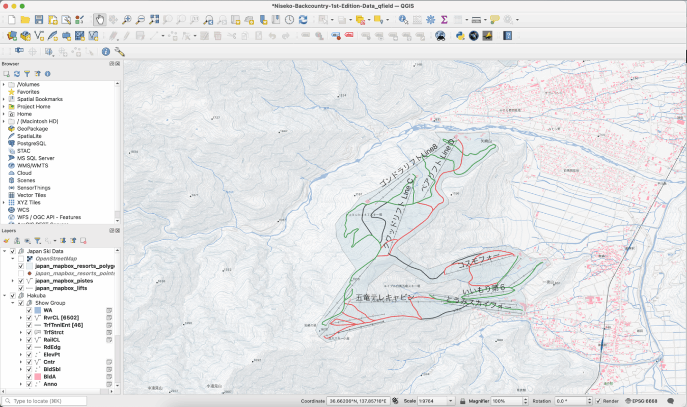 Creation of Hakuba Goryu Ski Map