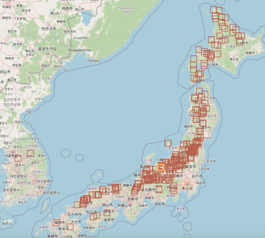 Sknowed updates to Openstreetmaps.org in Japan over the last year or so.